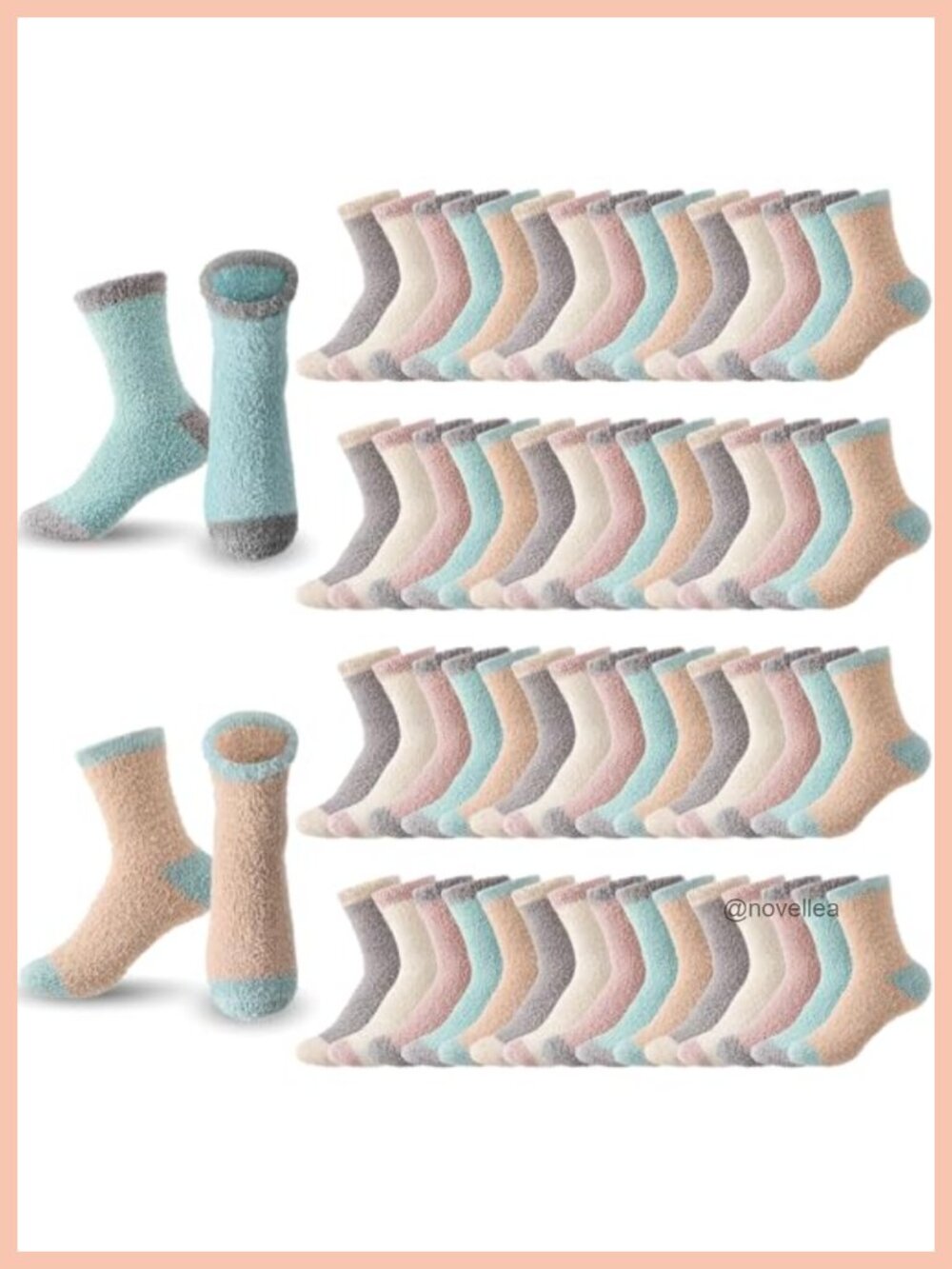 Fuzzy Slipper Socks for Women Cozy Fluffy Warm 40 Pairs